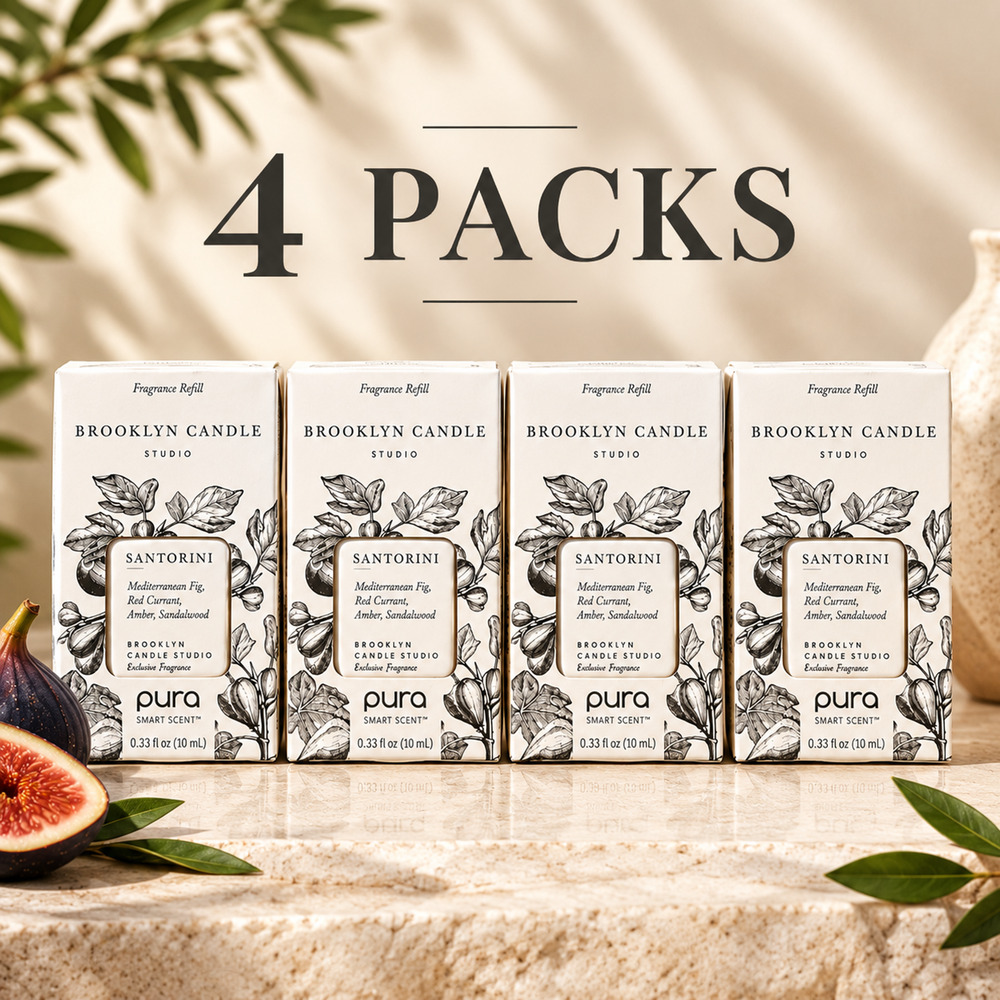 4 Pack Brooklyn Candle Studio Santorini Pura Refill 0.33 oz 10ml